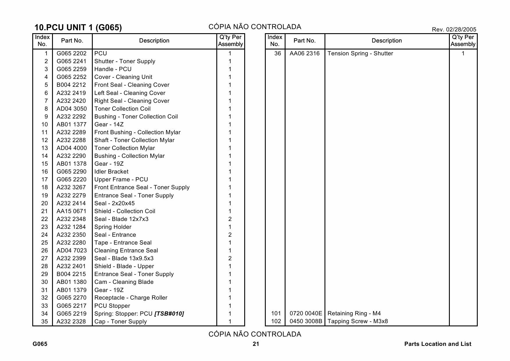 RICOH Aficio AP-4510 G065 Parts Catalog-5